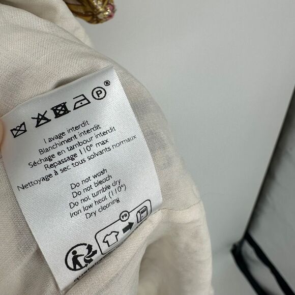 Sezane mini dress womens 40 silk miranda off the shoulder metallic lined - Picture 10 of 12